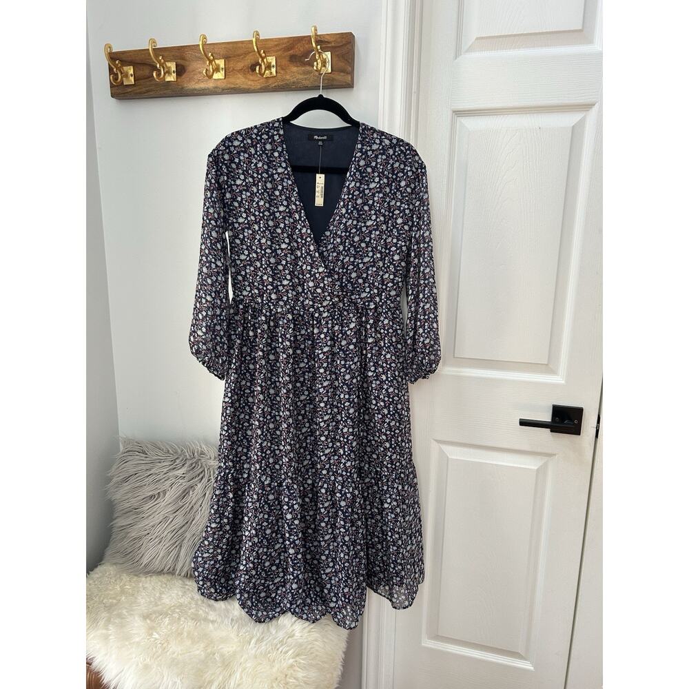 Madewell Tie-Waist Midi Dress in Harvest Vine Cottagecore Prairie Size XXS